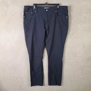 Kenneth Cole Pants Mens 38x32‎ (40x32) Black Striped Slim Fit 5 Pocket Stretch